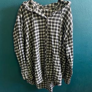Women’s Aerie xl oversized hooded flannel